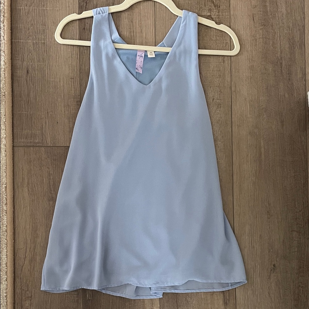 Alya Sky Blue V-Neck Top